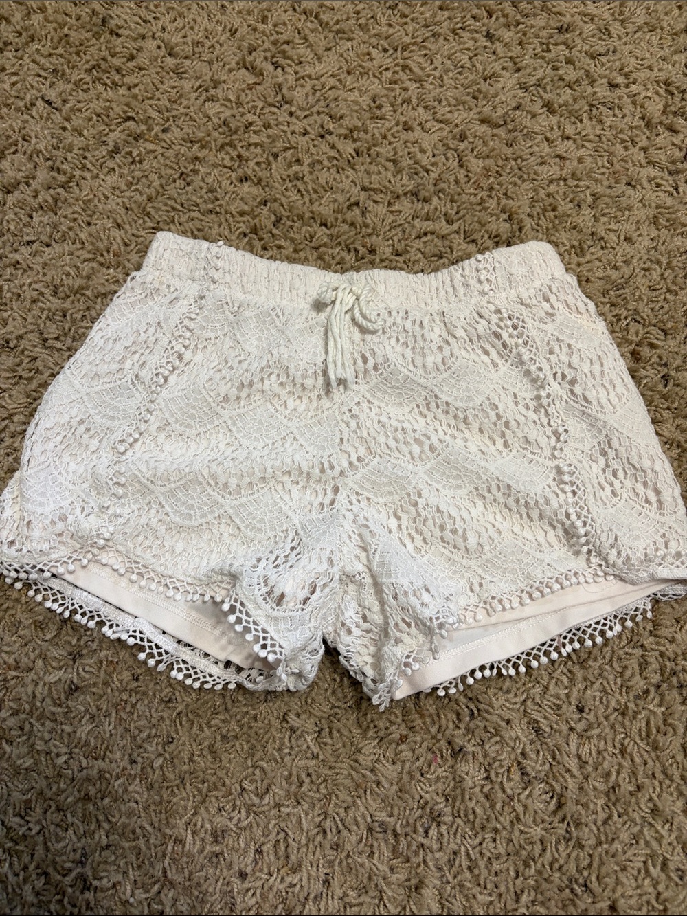 Jessica Simpson White Crochet Lace Shorts